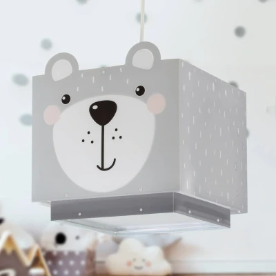 Abbildung von Dalber Deckenleuchte Kinderzimmer Pendelleuchte Little Teddy in Grau E27, keine Angabe, Leuchtmittel enthalten: Nein, warmweiss, Kinderzimmerlampe