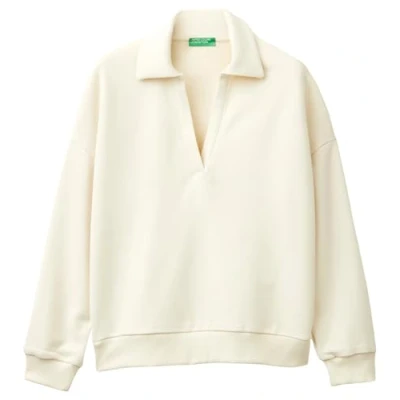 Abbildung von United Colors of Benetton WITH Vneck Sweatshirt, Damen, Größe: Medium, Beige