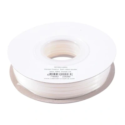 Abbildung von Vaessen Creative Satinband 3mmx100m Weiß Antik
