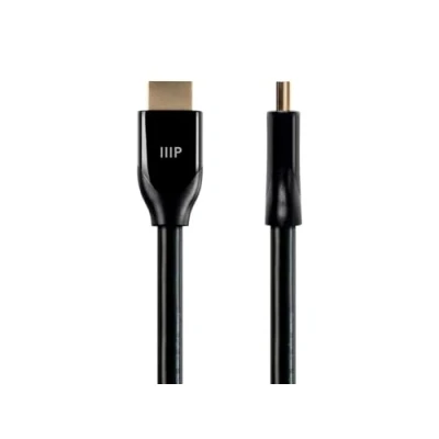 Abbildung von Monoprice 4K zertifiziertes Premium Hochgeschwindigkeits HDMI Kabel, 4K60Hz, 18 Gbit/s, HDR, 1,8 m, Schwarz, 3 Stück