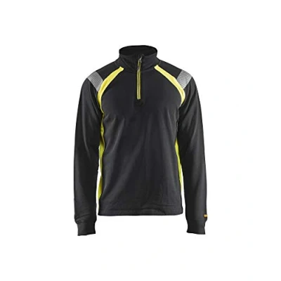 Abbildung von Blaklader 34321158 SWEATSHIRT MIT HALBEM REIßVERSCHLUSS, Schwarz/Gelb, grootte L