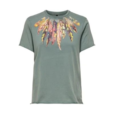 Abbildung von ONLY Onllucy LIFE Tshirt print, Damen, Größe: XS, Balsam green