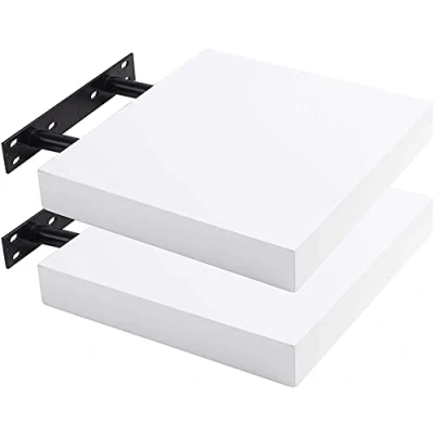 Abbildung von Lestarain 2er Wandregal, 30x23x3.8cm MDF Wandboard Schweberegal Holz Hängeregal DVD CD Regal Wall Shelf Für Küche Wohnzimmer Schlafzimmer Weiß