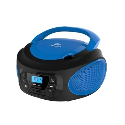 Abbildung von Cyberlux CL 610 tragbarer CD Player (CD, Kinder tragbar, Boombox, Musikbox, FM Radio mit MP3 USB)