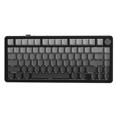 Abbildung von ATTACK SHARK X85 Gasket Mechanische Tastatur mit Drehregler, 75% kabellose Gaming fünfschichtiger Polsterung, BT5.0/2.4G/USB C,RGB, Hot Swap fähig, PBT Tastenkappen (schwarzer)