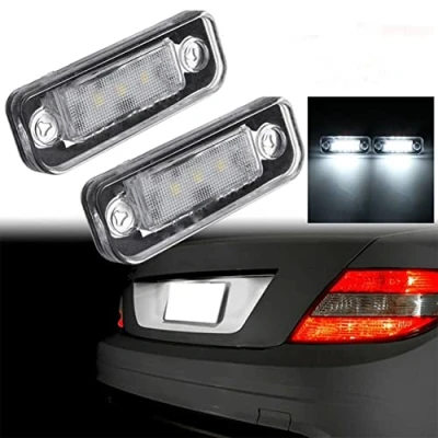 Abbildung von 2 Stück LED Kennzeichenbeleuchtung fehlerfrei für M erc edes B enz W 203 5D 211 219 R171 DC 12 V 3 SMD Weißlicht Kennzeichen
