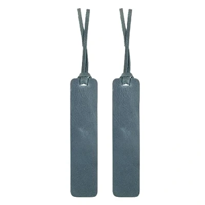 Abbildung von Londo handgefertigtes dreieckiges Lesezeichen aus echtem Leder (2er Set) (Blau, Verknotet)