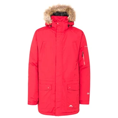 Abbildung von Trespass Jaydin, Red, XS, Wasserdichte Jacke mit abnehmbarer Kapuze für Herren, X Small, Rot