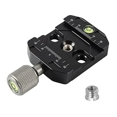 Abbildung von bowarepro Schnellwechselplatte Klemme Kompatibel mit Arca Swiss 50 mm, Universal Clamp Adapter QR Quick Release Ersatz für