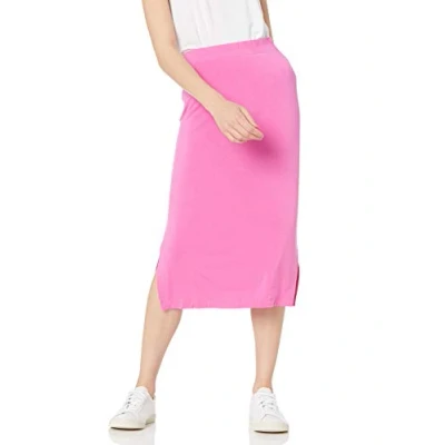Abbildung von Amazon Essentials Damen Midirock aus Strick zum Hieinschlüpfen (erhältlich in Übergröße), Kräftiges Rosa, M