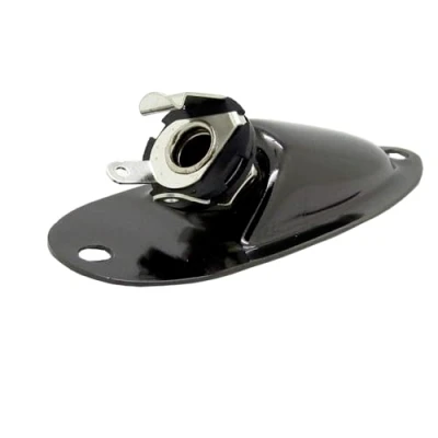 Abbildung von Pxyelec Boat Style 6,35 mm Gitarren Tonabnehmer Ausgang Eingang Klinkenstecker Buchse für FD Strat Gitarre, Mono E Gitarre Ersatzteile (Schwarz)