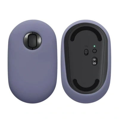 Abbildung von kwmobile Silikon Schutzhülle kompatibel mit Logitech Pebble Mouse Hülle PC Maus Cover aus softem Lavendel