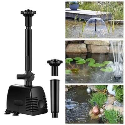 Abbildung von YAOBLUESEA 800L/h 16W Garten Springbrunnenpumpe Teichpumpe Wasserspielpumpe Bachlaufpumpe Wasserpumpe Fontäne