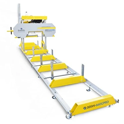 Abbildung von BAMATO Holzbandsäge Blockbandsäge BBSW 660GPRO mit Benzinmotor und elektrischer, 1 St., elektrische Höhenverstellung, Benzin Blockbandsäge, Laser, E Start