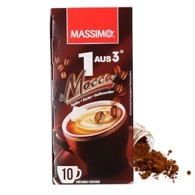 Abbildung von Massimo 1 aus 3 Mocca Instant Kaffee, 160 Sticks á 18g, Löslicher Getränkepulver mit löslichem Bohnenkaffee, Zucker und Kaffeeweißer