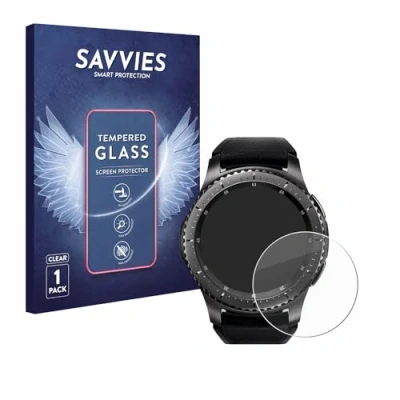 Abbildung von Savvies Panzer Schutz Glas für Samsung Gear S3 Frontier / Classic 9H Hartglas, Anti Fingerprint, Displayschutz