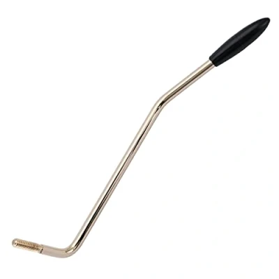 Abbildung von Musiclily Pro 4,8mm Stahl Gewinde Tremolo Arm Whammy Bar Tremolohebel für USA Fender Strat Style E Gitarre, Gold mit Schwarzer Kappe