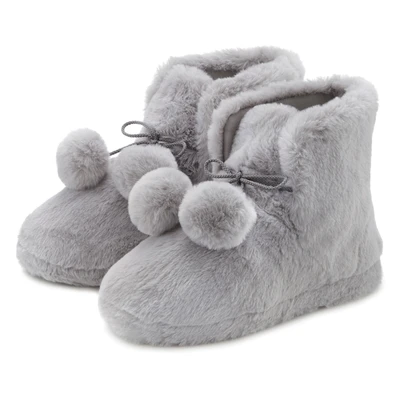 Abbildung von Vivance Hausschuh &quot;Plüsch Hausschuhe,&quot;, Pantolette, Pantoffel, Boots mit kuscheligem Fellimitat VEGAN