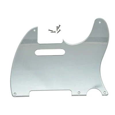 Abbildung von KAISH American Vintage 5 Hole Tele Pickguard TL Guitar Pick Guard Scratch Plate for Tele/Telecaster Silver Mirror 1 lagig