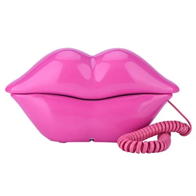 Abbildung von VBESTLIFE Lippe Telefon,Lustiger Rosen roter Lippenplastiktelefon, Draht Festnetz Telefon Inneneinrichtung