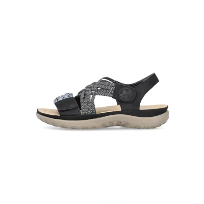 Abbildung von Rieker Riemensandalette, Damen, Größe: 42, Schwarz Schuhe