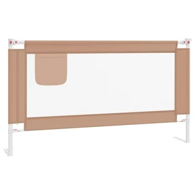 Abbildung von vidaXL Kleinkind Bettschutzgitter Bettgitter Kinderbettgitter Babybettgitter Gitter Kinderbett Babybett Rausfallschutz Taupe 150x25cm Stoff