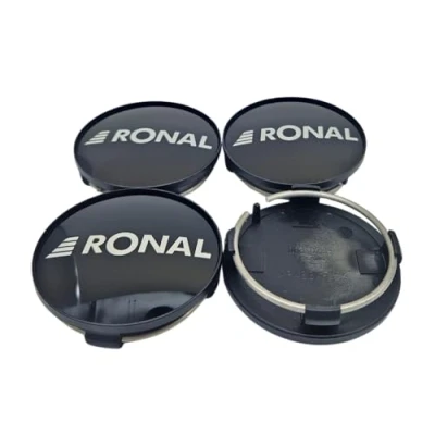 Abbildung von 4X Original RONAL 62,2mm Nabendeckel Nabenkappe Schwarz Hochglanz Center Cap Deckel Felgendeckel