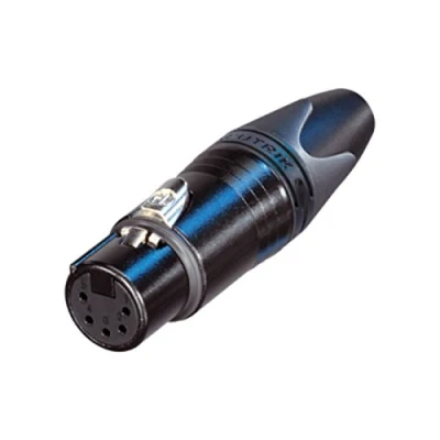Abbildung von NEUTRIK Stecker 5 polige XLR Buchse, schwarzes Gehäuse mit Goldkontakt