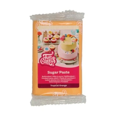 Abbildung von FunCakes Rollfondant Tropical Orange: Einfach zu verwenden, glatt, flexibel, weich und biegsam, perfekt zum Dekorieren von Kuchen, halal, koscher glutenfrei, 250 g