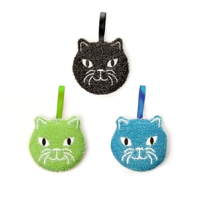 Abbildung von Tier Spülschwämme (Set von 3) Katze