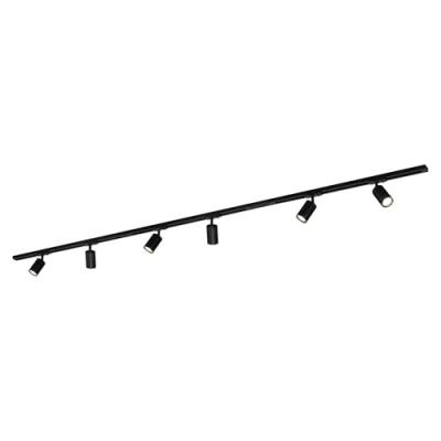 Abbildung von Schienensystem RAIL 230 V, schwarz, 6 Spots, Länge 2,25 m