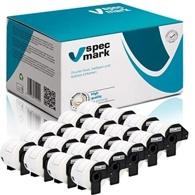 Abbildung von specmark 20 Rollen Einzeletiketten kompatibel mit Brother DK 11202 62mm x 100mm 300 Stück Etiketten für allen QL Etikettendruckern 570 700 800