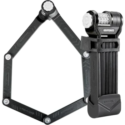 Abbildung von Kryptonite Keeper 585 Fahrradschloss Faltschloss 85cm, kompakt, Sicherheitsgrad 5/10, 4 stelliger Zahlenkombination &amp; anbaubarer Halterung, Zahlenschloss für Fahrrad, E Bike, Rennrad Mountainbike