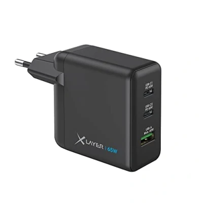 Abbildung von XLAYER Powercharger USB C Schnellladegerät I 65W PD GaN Charger 3 Port Smartphone Ladegerät