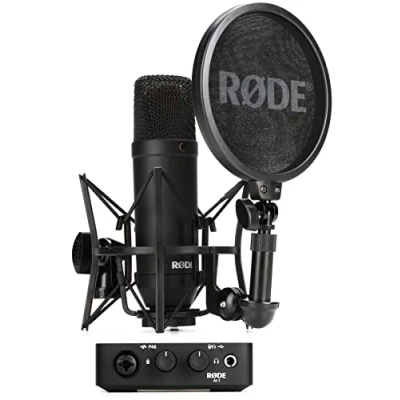 Abbildung von RØDE Komplettes Studio Kit mit NT1 Kondensatormikrofon und AI 1 Audio Interface für Musikproduktion, Gesangsaufnahme, Streaming Podcasting, schwarz