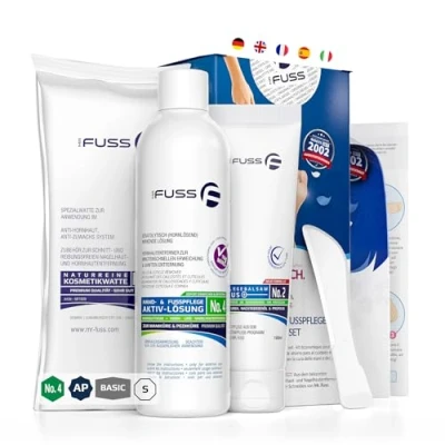 Abbildung von Mr. Fuss Hornhautentferner Aktiv Lösung No. 4 Advanced Pack (klein) Hornhaut entfernen ohne Schleifen oder Reiben Systempaket teilig zur und Nagelhautentfernung