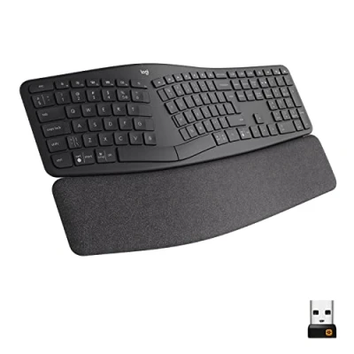 Abbildung von Logitech ERGO K860 for Business geteilte kabellose Tastatur, US QWERTY Layout Graphit
