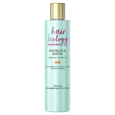 Abbildung von Hair Biology Shampoo, Meno Balance Revitalize &amp; Soothe, 250ml, mit Pro V, Vitamin B3 und weißem Tee, für dünner werdendes Haar trockene Kopfhaut, Menopause, Wechseljahre, Haarpflege