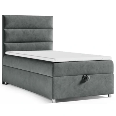 Abbildung von Best For Home Boxspringbett mit Bettkasten Trinity K4 Single Bonellfederkern inkl. Topper (Graphit, 90x200)