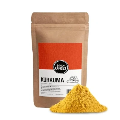 Abbildung von Spicy Welt Kurkuma Gemahlen (500g) Fein Gemahlenes Kurkumapulver in Premium Qualität für Kochen &amp; Würzen Intensiv Gelber Farbton Mild Würziger Geschmack 100% Naturrein, Ohne Zusätze
