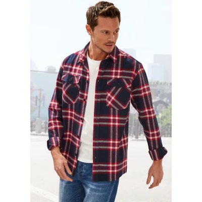 Abbildung von H.I.S Karohemd &quot;Flanellhemd,&quot;, Overshirt mit aufgesetzten Taschen, angenehme weiche Flanellqualität
