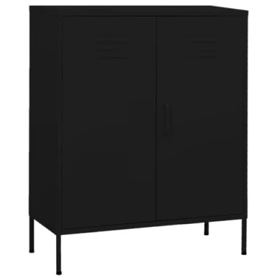 Abbildung von vidaXL Lagerschrank Sideboard Kommode Anrichte Stahlschrank Schrank Beistellschrank Mehrzweckschrank Bücherschrank Standschrank Schwarz 80x35x101,5cm Stahl