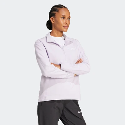 Abbildung von Adidas Terrex Essentials HALF ZIP Fleecepullover, Damen, Größe: XL, Silver dawn