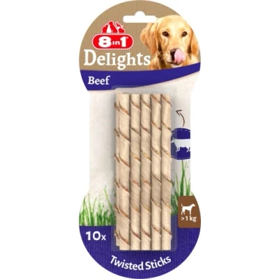 Abbildung von 8in1 Delights Chicken Twisted Sticks gesunder Kausnack fr Hunde 10 S...
