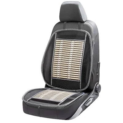 Abbildung von Walser CarComfort atmungsaktive Bambus Sitzauflage, Autositzauflage mit Bambus, Sitzaufleger universal, PKW Sitzauflage in beige/schwarz