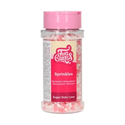 Abbildung von FunCakes Zucker Dots Love: Kuchenstreusel, köstlicher Geschmack, perfekt zum Dekorieren von Kuchen und Cupcakes, Dots. 80 g
