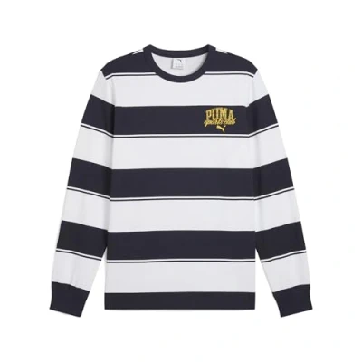 Abbildung von Puma Class Gestreifter Crewneck Herren Mit Print New Navy Größe: M