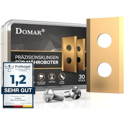 Abbildung von Domar Langlebige Mähroboter Messer passend für Worx Landroid inkl. Schrauben I Verbesserte speziell Rasenroboter, Landxcape, Einhell 30 Ersatzmesser Klingen