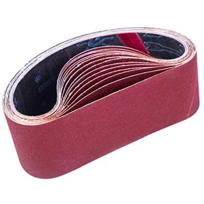 Abbildung von STEBRUAM Schleifbänder 75 x 457 mm,Schleifband Set je 3 Korn 80/120/150/240/400 für Bandschleifer Schleifmaschine, Zum Schleifen, Feilen, Schärfen und Entrosten (15 Stück)