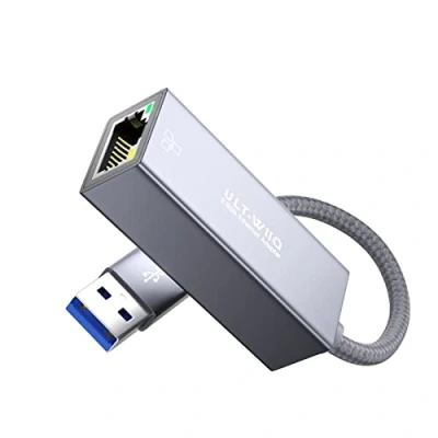 Abbildung von USB 2,5Gb Ethernet Adapter, 3.0 auf RJ45 2.5GbE LAN Netzwerk 2500/1000/100/10 Mbps Gigabit Internet Adapter für MacOS, Windows, Linux, Steam Deck, PC, NAS, Laptop, Tablet, Server